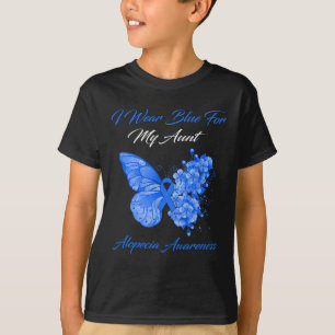 Butterfly ik Draag blauw voor mijn tante Alopecia  T-shirt