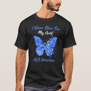 Butterfly ik Draag blauw voor mijn tante als bewus T-shirt