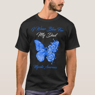 Butterfly ik Draag blauw voor mijn vader Myositis  T-shirt