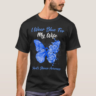 Butterfly ik Draag blauw voor mijn vrouw achter de T-shirt