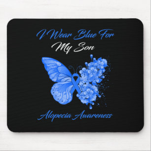 Butterfly ik Draag blauw voor mijn zoon Alopecia A Muismat
