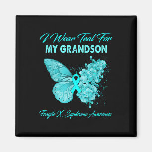 Butterfly Ik Draag Blauwgroen voor mijn kleinzoon  Magneet