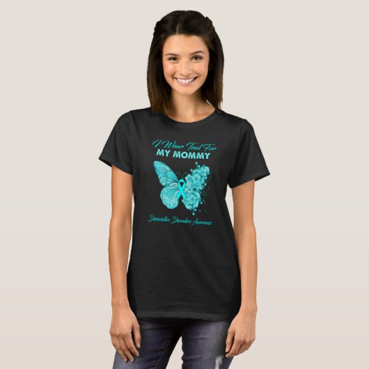 Butterfly ik Draag Blauwgroen voor mijn mama disso T-shirt (Voorkant volledig)