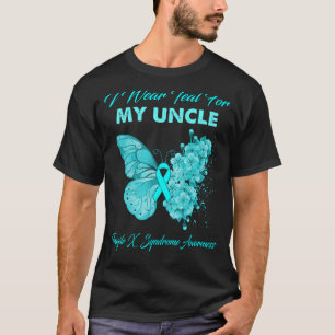 Butterfly Ik Draag Blauwgroen voor mijn oom Fragil T-shirt