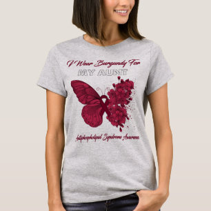 Butterfly ik Draag Bourgogne voor mijn tante Antif T-shirt