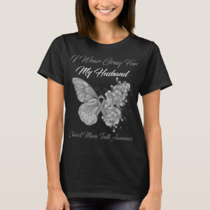 Butterfly ik Draag grijs voor mijn man Charcot Mar T-shirt