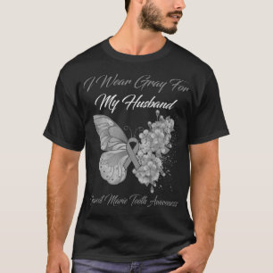 Butterfly ik Draag grijs voor mijn man Charcot Mar T-shirt