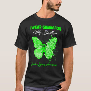 Butterfly ik Draag groen voor mijn broederhersenle T-shirt