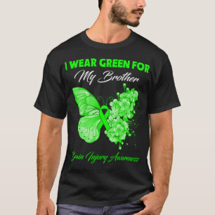 Butterfly ik Draag groen voor mijn broederhersenle T-shirt