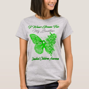 Butterfly ik Draag groen voor mijn broer gehandica T-shirt