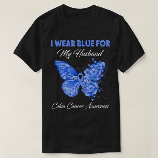 Butterfly ik Draag groen voor mijn echtgenoot Colo T-shirt (Design voorkant)