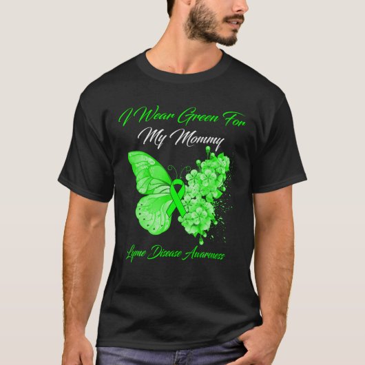Butterfly ik Draag groen voor mijn mammie ziekte A T-shirt (Voorkant)