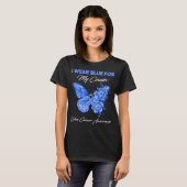 Butterfly ik Draag groen voor mijn neef-colonkanke T-shirt (Voorkant volledig)