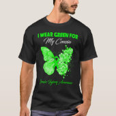 Butterfly ik Draag groen voor mijn neef hersenlets T-shirt (Voorkant)