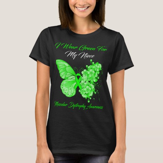 Butterfly ik Draag groen voor mijn nichtlycter. T-shirt (Voorkant)