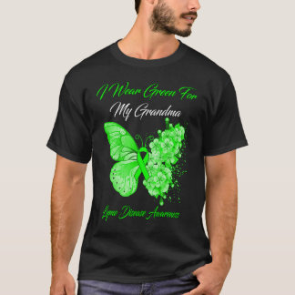 Butterfly ik Draag groen voor mijn oma-lymziekte T-shirt