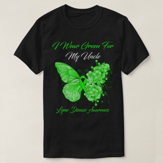 Butterfly ik Draag groen voor mijn oomlymziekte A T-shirt (Design voorkant)