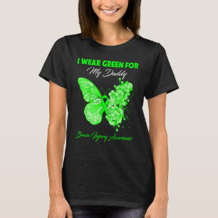 Butterfly ik Draag groen voor mijn papa hersenlets T-shirt