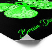 Butterfly ik Draag groen voor mijn vader Brain Dis Poster (Hoek)