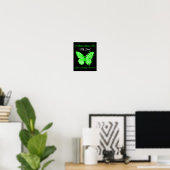 Butterfly ik Draag groen voor mijn vader Brain Dis Poster (Thuiskantoor)