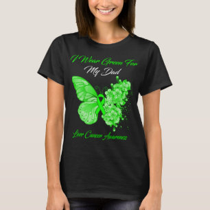Butterfly ik Draag groen voor mijn vader leverkank T-shirt