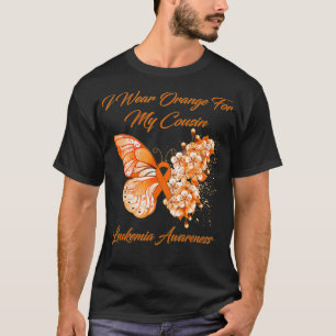 Butterfly ik Draag Oranje voor mijn broederleukemi T-shirt