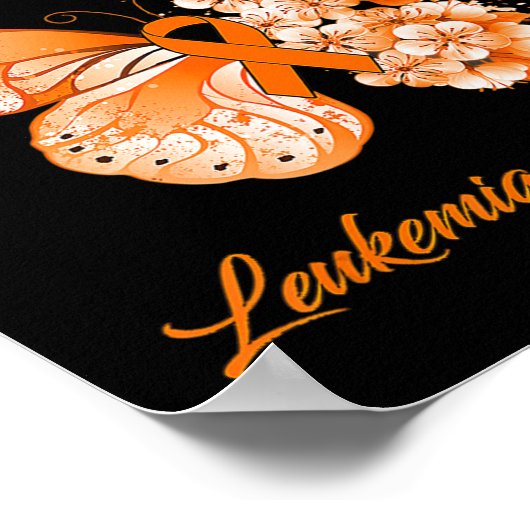 Butterfly ik Draag Oranje voor mijn dochter leukem Poster (Hoek)