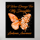 Butterfly ik Draag Oranje voor mijn dochter leukem Poster (Voorkant)