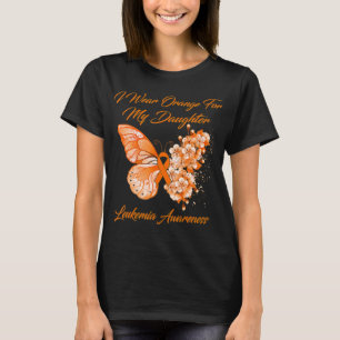 Butterfly ik Draag Oranje voor mijn dochter leukem T-shirt