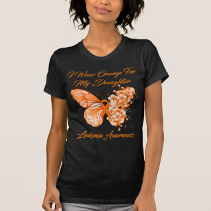 Butterfly ik Draag Oranje voor mijn dochter leukem T-shirt