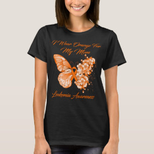 Butterfly ik Draag Oranje voor mijn moeder leukemi T-shirt