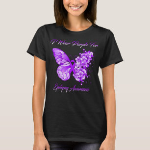 Butterfly ik Draag Paars voor epilepsie T-shirt