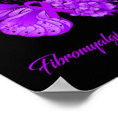 Butterfly ik Draag Paars voor fibromyalgie Poster (Hoek)