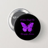 Butterfly ik Draag Paars voor fibromyalgie Ronde Button 5,7 Cm (Voorkant /achterkant)