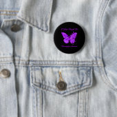 Butterfly ik Draag Paars voor fibromyalgie Ronde Button 5,7 Cm (In situ)