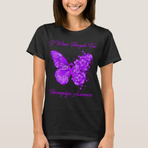 Butterfly ik Draag Paars voor fibromyalgie T-shirt