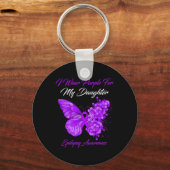 Butterfly ik Draag Paars voor mijn dochter Epileps Sleutelhanger (Voorkant)