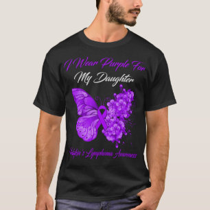 Butterfly ik Draag Paars voor mijn dochter Hodgkin T-shirt