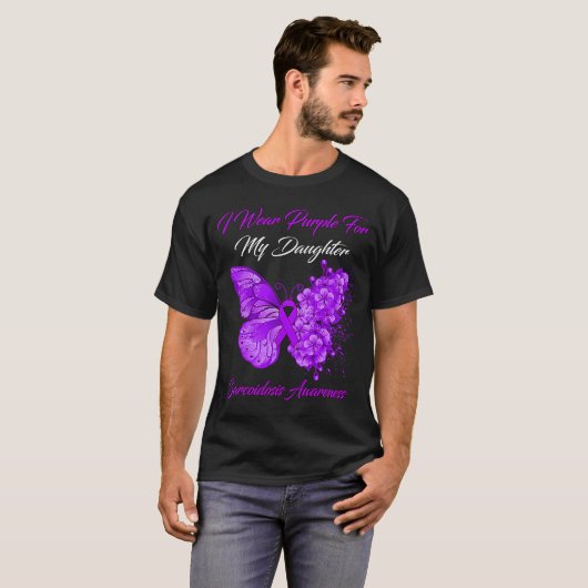Butterfly ik Draag Paars voor mijn dochter Sarcoid T-shirt (Voorkant volledig)