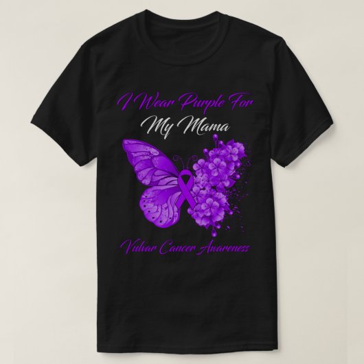 Butterfly ik Draag Paars voor mijn mamma vulvar ka T-shirt (Design voorkant)