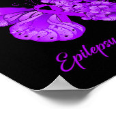 Butterfly Ik Draag Paars voor mijn moeder Epilepsy Poster (Hoek)