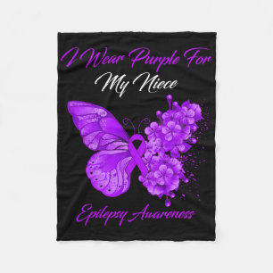 Butterfly ik Draag Paars voor mijn nichtje Epileps Fleece Deken
