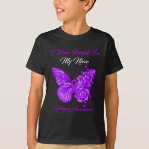 Butterfly ik Draag Paars voor mijn nichtje Epileps T-shirt