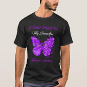 Butterfly ik Draag Paars voor mijn oma Alzheimer T-shirt (Voorkant)