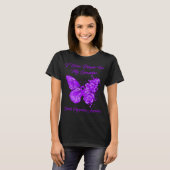 Butterfly ik Draag Paars voor mijn opa Retinitis T-shirt (Voorkant volledig)