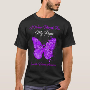 Butterfly ik Draag Paars voor mijn Papa Domestic i T-shirt