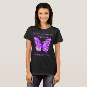 Butterfly ik Draag Paars voor mijn tante Epilepsy T-shirt (Voorkant volledig)