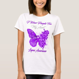 Butterfly ik Draag Paars voor mijn tante Lupus T-shirt