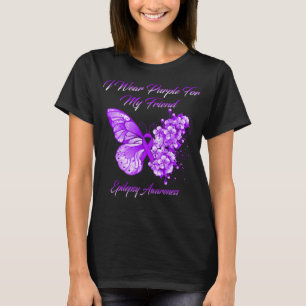 Butterfly ik Draag Paars voor mijn vriendinnetje e T-shirt