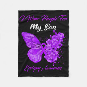 Butterfly Ik Draag Paars voor mijn zoon Epilepsy A Fleece Deken